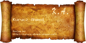 Kurucz Ahmed névjegykártya